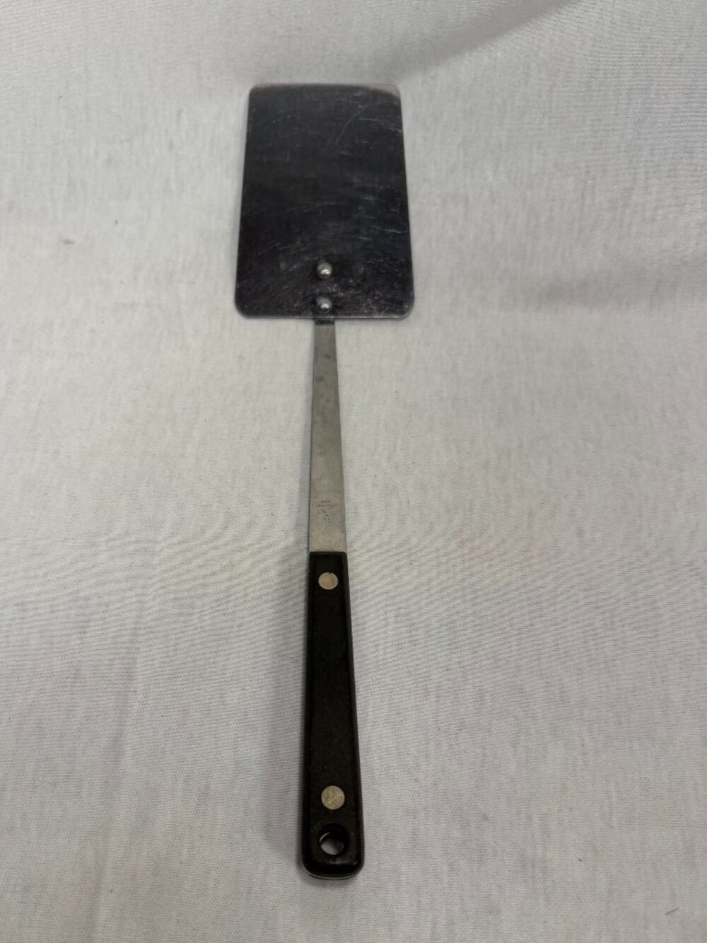 EKCO Flint Vintage Spatula 13" Stainless Steel Flipper Turner Black Handle USA